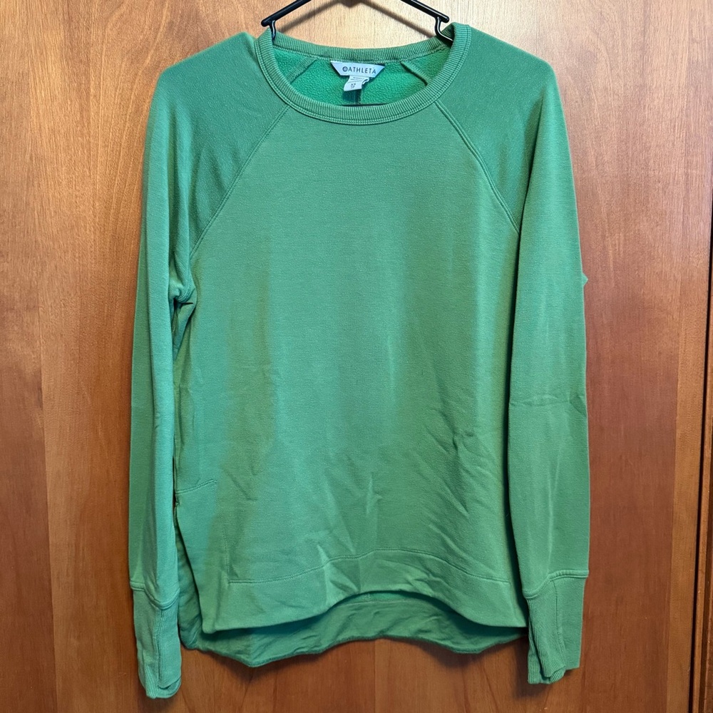 Athleta‎ Long Sleeve Crewneck Sweatshirt Extra Small XS Green